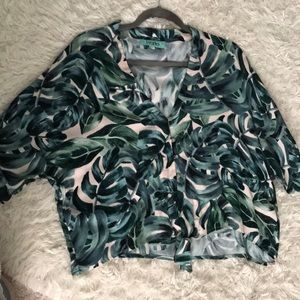 Karlie Leaf Print Top